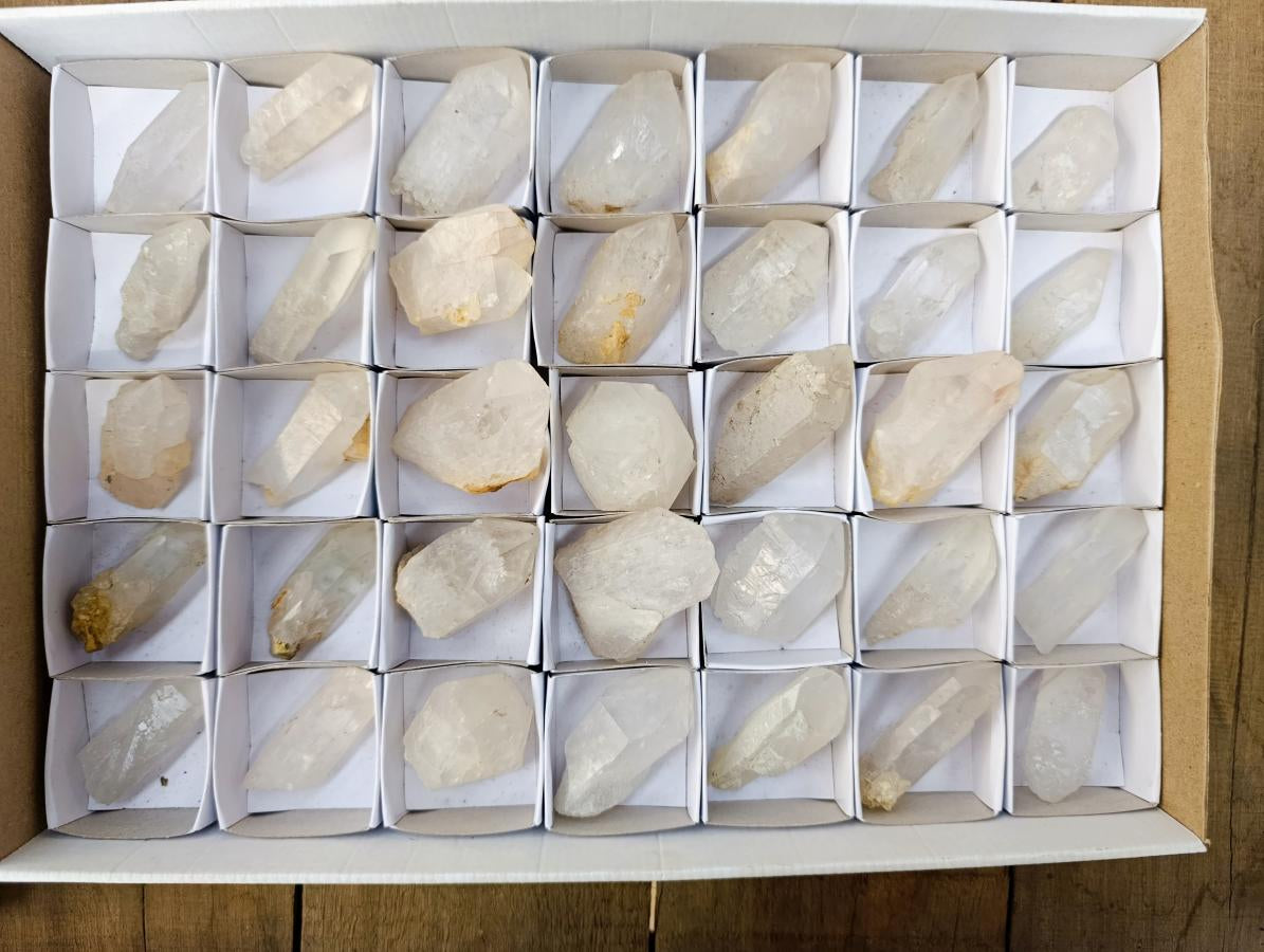 Natural Mpika Clear Quarts Crystals x 35 From Mpika, Zambia - Toprock Gemstones and Minerals 