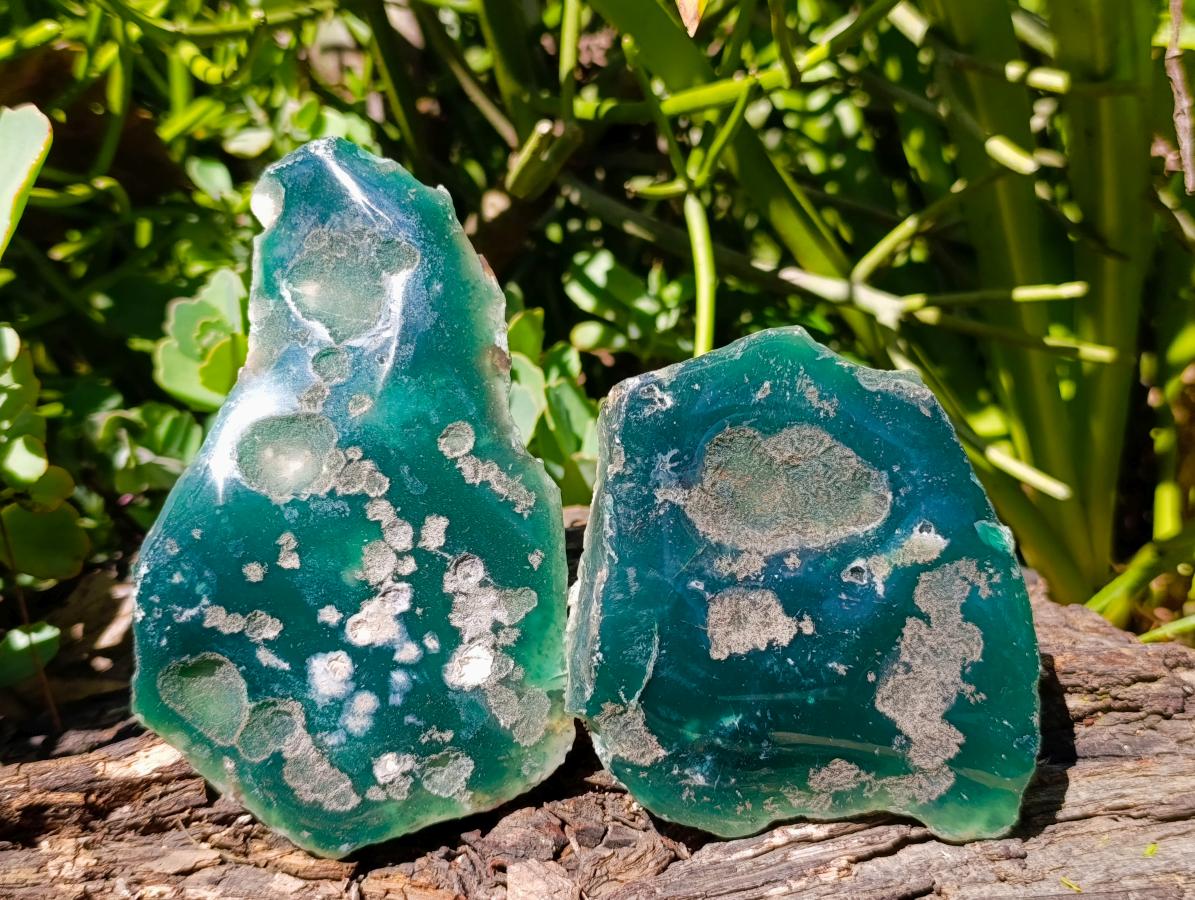 Polished On One Side Mtorolite Chrysoprase Plates x 6 From Mutorashanga, Zimbabwe - Toprock Gemstones and Minerals 