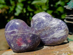 Polished Lepidolite Hearts x 6 From Ambatondrazaka, Madagascar - Toprock Gemstones and Minerals 