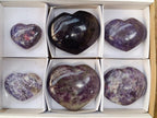 Polished Lepidolite Hearts x 6 From Ambatondrazaka, Madagascar - Toprock Gemstones and Minerals 