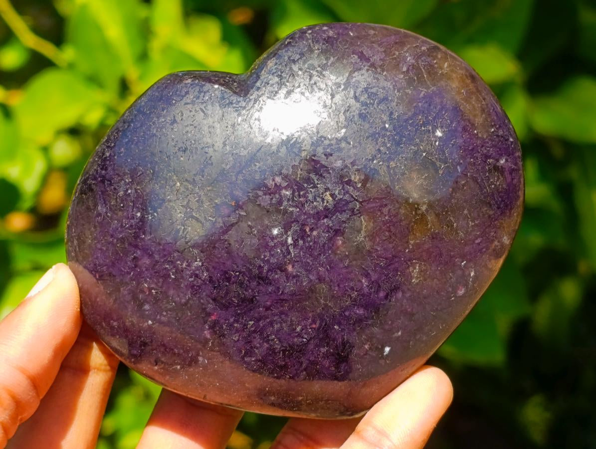 Polished Lepidolite Hearts x 6 From Ambatondrazaka, Madagascar - Toprock Gemstones and Minerals 
