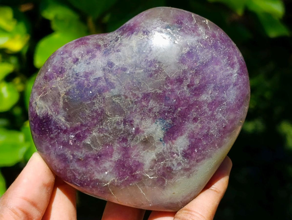 Polished Lepidolite Hearts x 6 From Ambatondrazaka, Madagascar - Toprock Gemstones and Minerals 