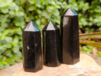 Polished Black Basalt Crystals x 12 From Madagascar - Toprock Gemstones and Minerals 