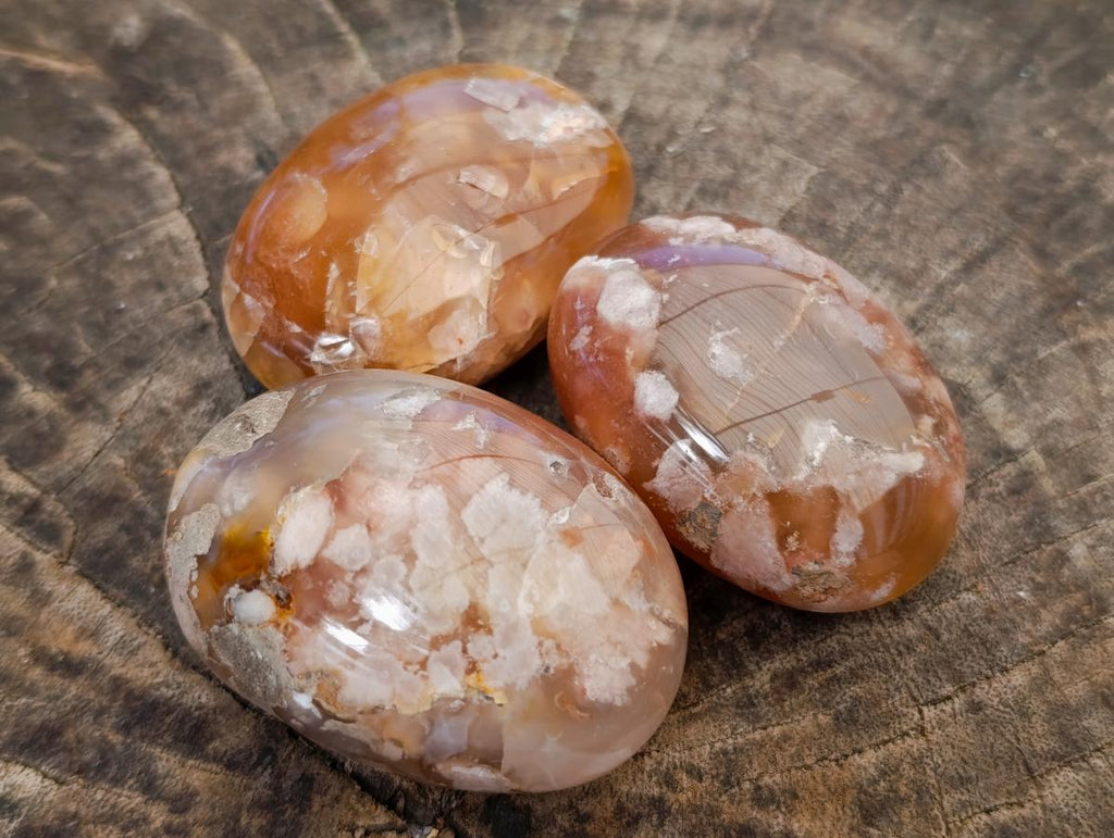 Polished Flower Agate Palm Stones x 24 From Antsahalova, Madagascar - Toprock Gemstones and Minerals 