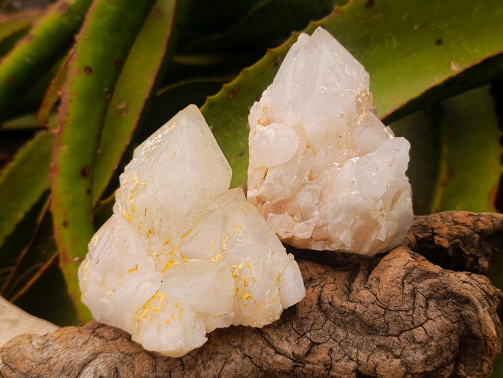 Natural Cascading Etched Candle Quartz Clusters x 6 From Antsirabe, Madagascar - Toprock Gemstones and Minerals 