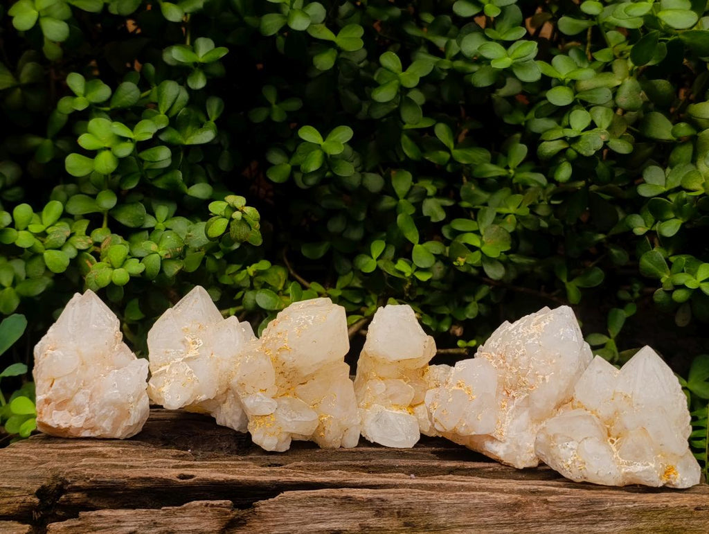 Natural Cascading Etched Candle Quartz Clusters x 6 From Antsirabe, Madagascar - Toprock Gemstones and Minerals 