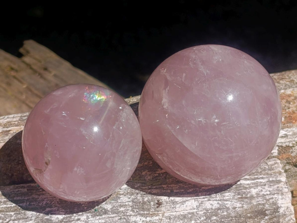 Polished Gemmy Star Rose Quartz Spheres x 3 From Madagascar - Toprock Gemstones and Minerals 