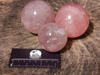 Polished Gemmy Star Rose Quartz Spheres x 3 From Madagascar - Toprock Gemstones and Minerals 