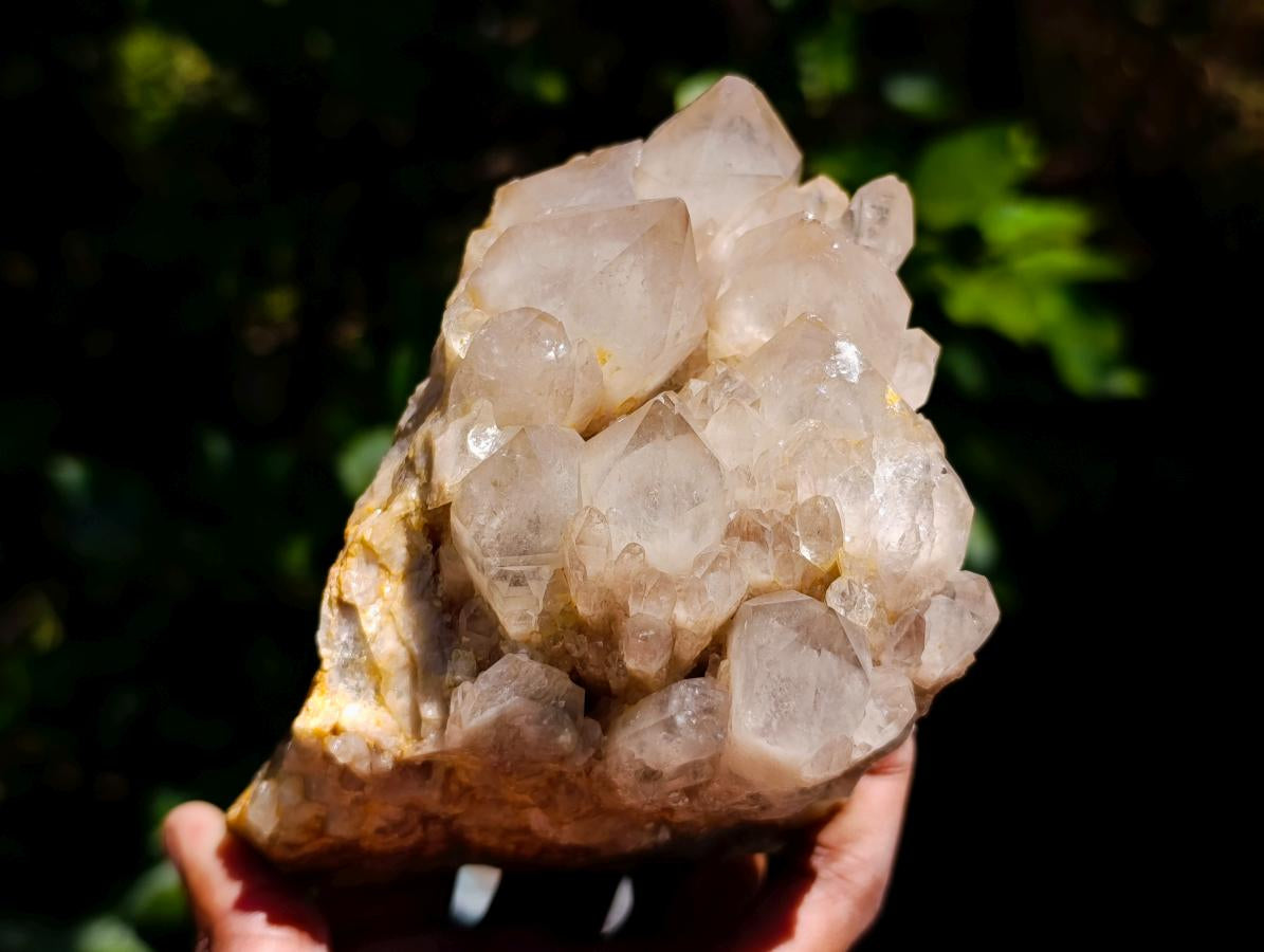 Natural Cascading White Phantom Smokey Luena Quartz Clusters x 2 From Luena, Congo - Toprock Gemstones and Minerals 