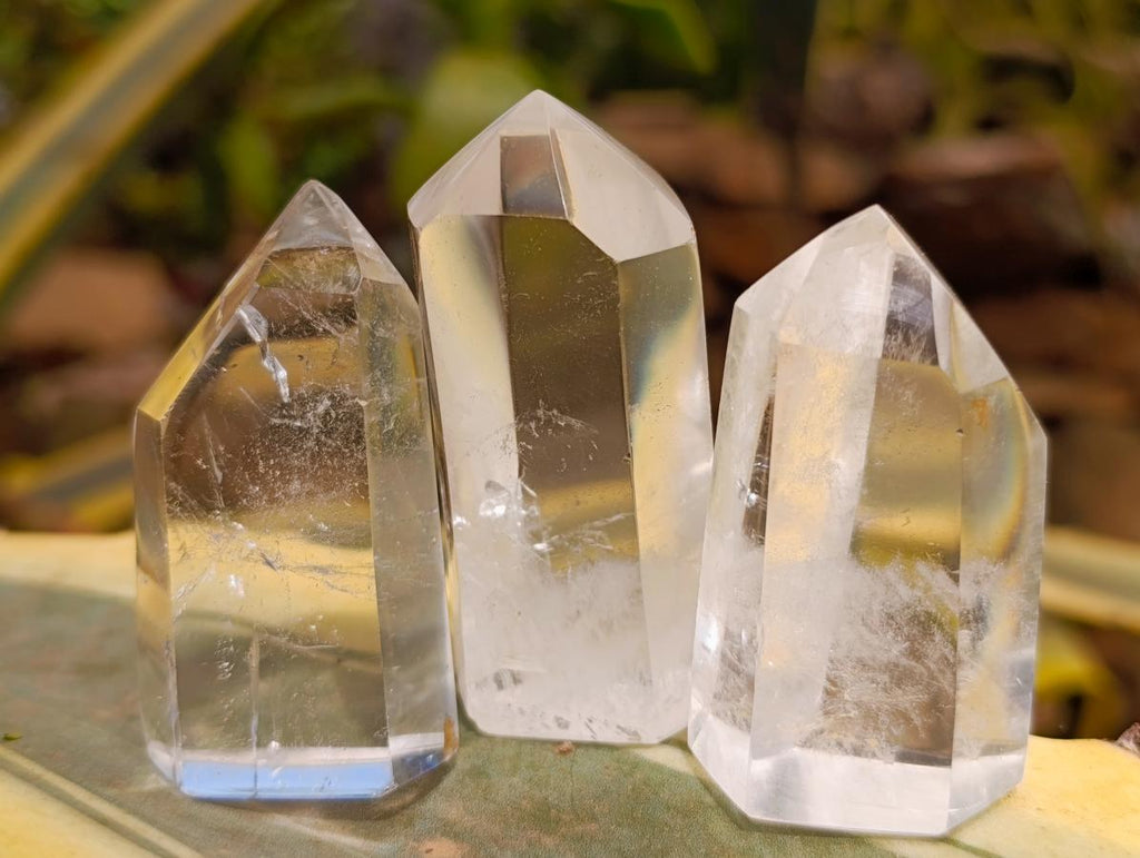 Polished Clear Quartz Display Crystals x 12 From Madagascar - Toprock Gemstones and Minerals 