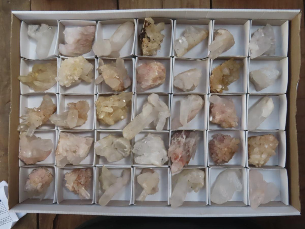 Natural Mixed Quartz Crystal Clusters x 35 From Madagascar - Toprock Gemstones and Minerals 