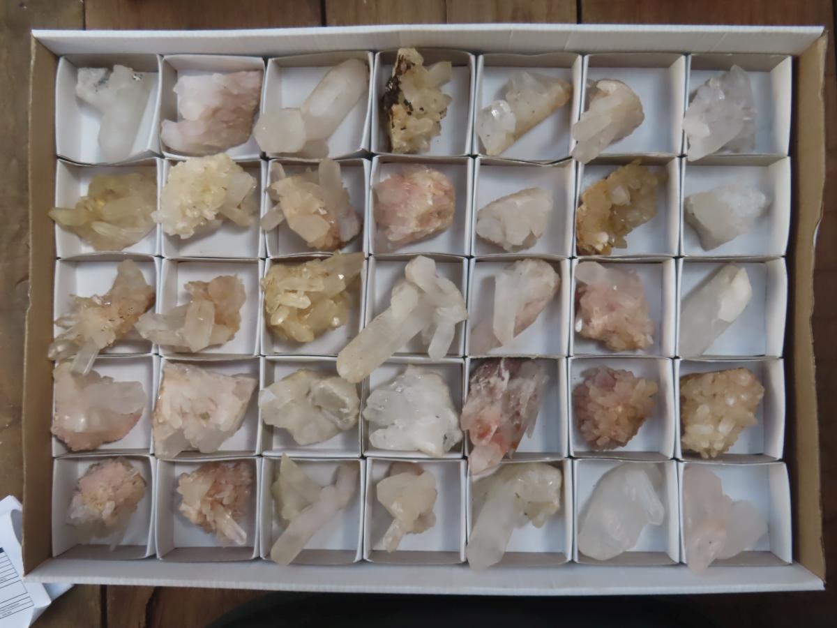 Natural Mixed Quartz Crystal Clusters x 35 From Madagascar - Toprock Gemstones and Minerals 