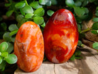 Polished Carnelian Agate Gemstone Standing Free Forms x 4 From Madagascar - Toprock Gemstones and Minerals 