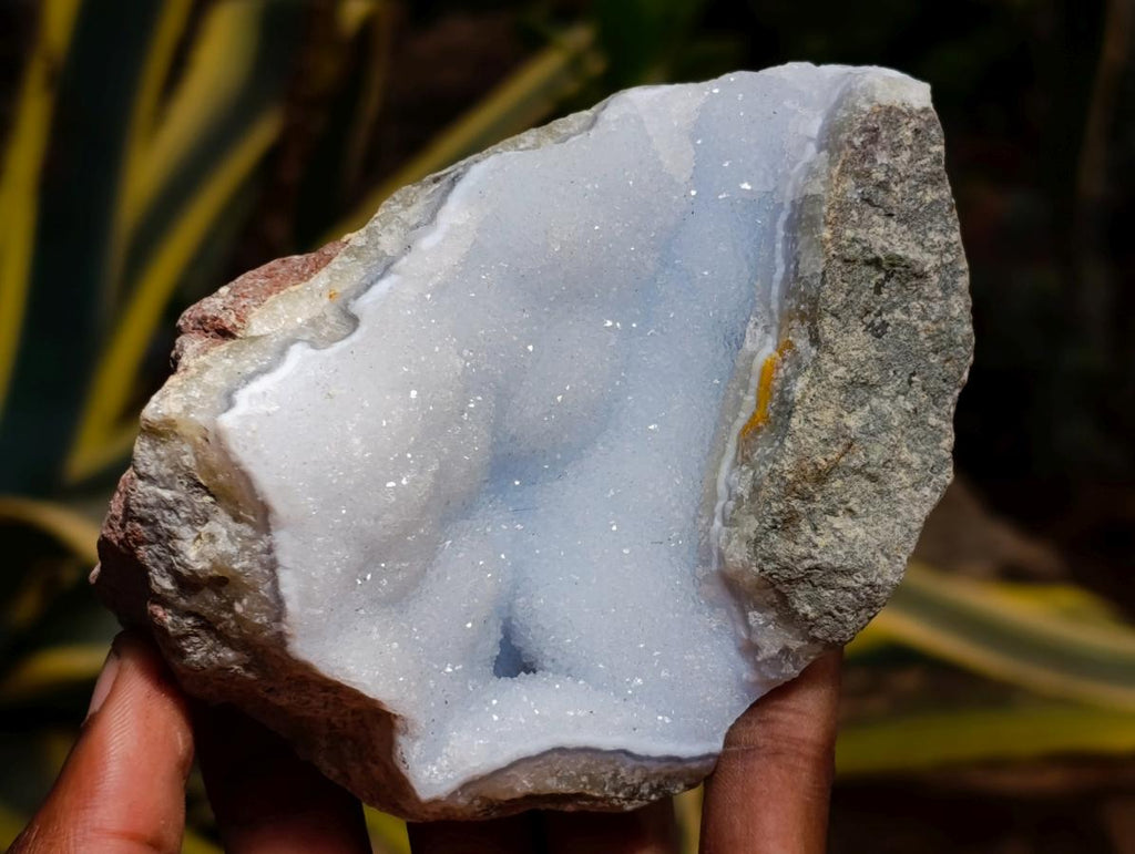 Natural Blue Lace Agate Geode Specimens x 6 From Nsanje, Malawi - Toprock Gemstones and Minerals 