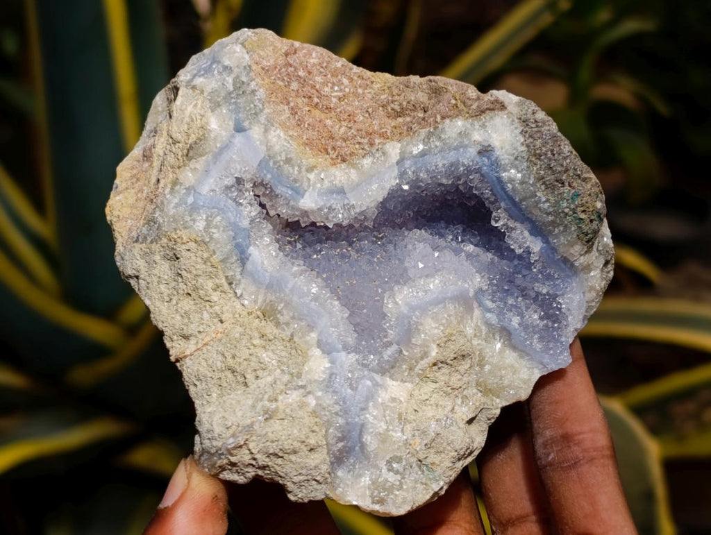 Natural Blue Lace Agate Geode Specimens x 6 From Nsanje, Malawi - Toprock Gemstones and Minerals 