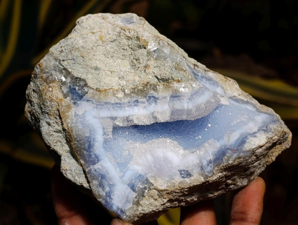 Natural Blue Lace Agate Geode Specimens x 6 From Nsanje, Malawi - Toprock Gemstones and Minerals 