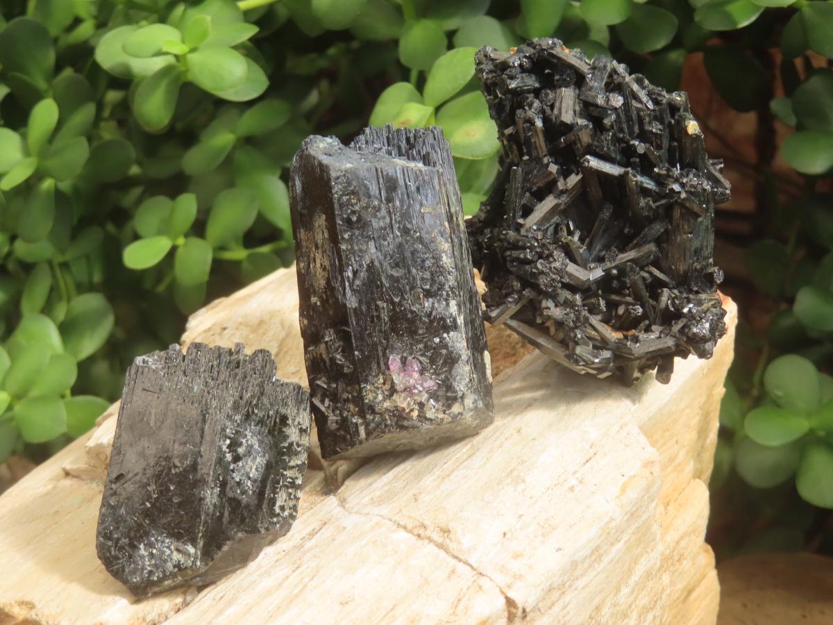 Natural Schorl Black Tourmaline with Associated Minerals x 7 From Erongo, Namibia - Toprock Gemstones and Minerals 
