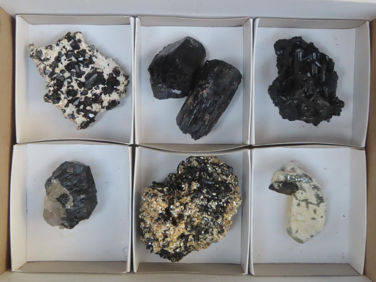 Natural Schorl Black Tourmaline with Associated Minerals x 7 From Erongo, Namibia - Toprock Gemstones and Minerals 