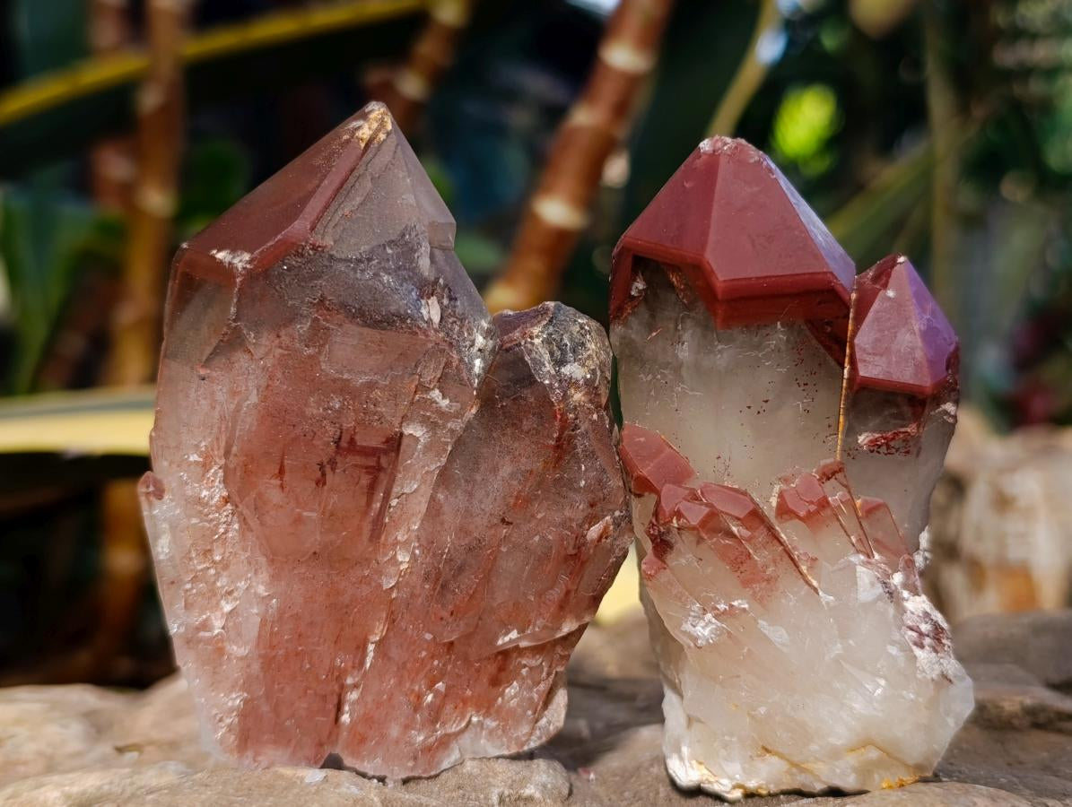 Natural Red Hematoid Quartz Crystals and Clusters x 12 From Karoi, Zimbabwe - Toprock Gemstones and Minerals 