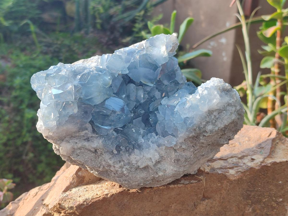 Natural Large Blue Celestite Specimen x 1 From Sakoany, Madagascar - Toprock Gemstones and Minerals 