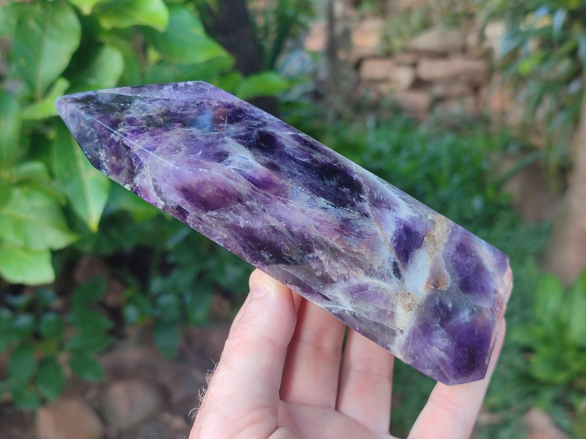 Polished Chevron Amethyst Display Crystals x 3 From Zambia - Toprock Gemstones and Minerals 