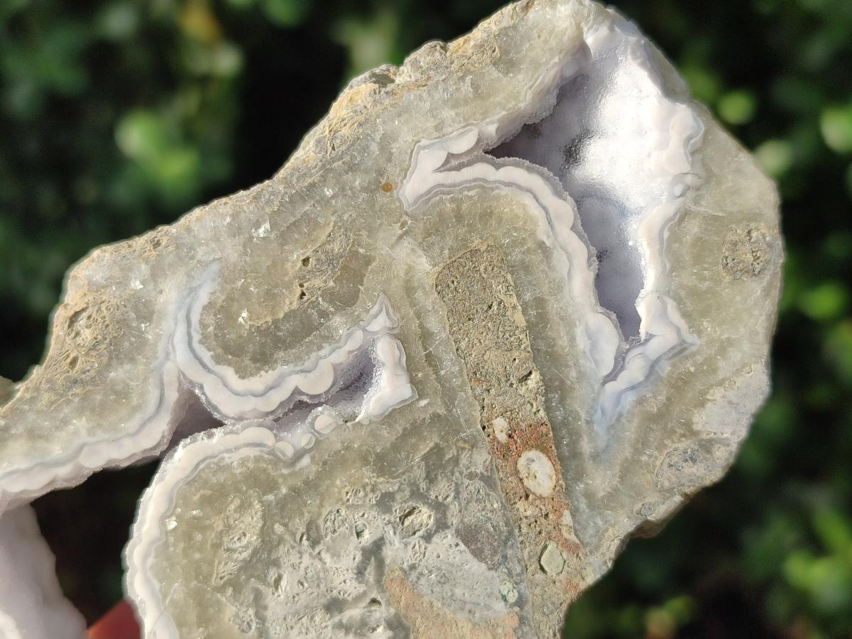 Polished Blue Lace Agate Geode Specimens x 6 From Nsanje, Malawi - Toprock Gemstones and Minerals 