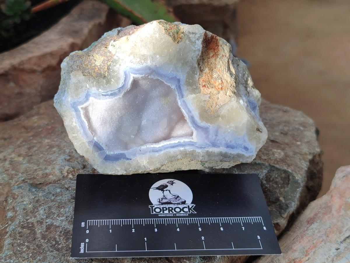 Polished Blue Lace Agate Geode Specimens x 6 From Nsanje, Malawi - Toprock Gemstones and Minerals 