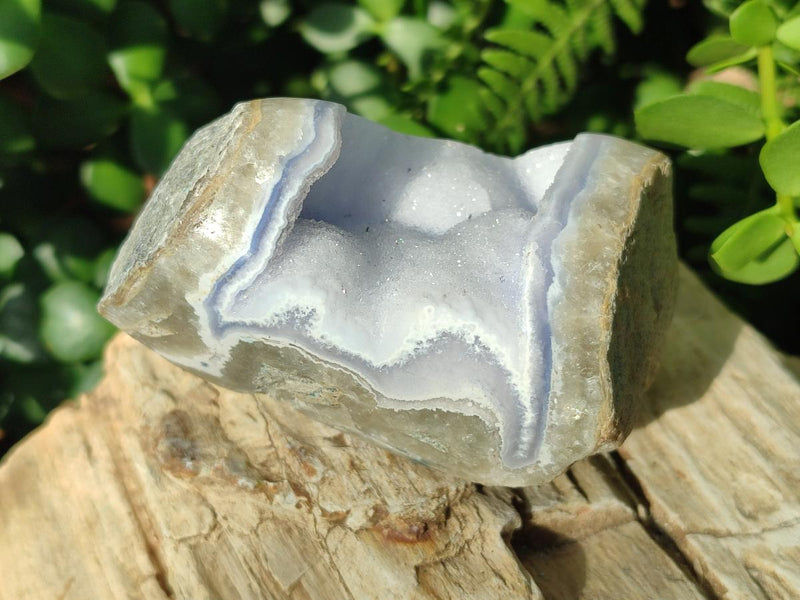 Polished Blue Lace Agate Geode Specimens x 6 From Nsanje, Malawi - Toprock Gemstones and Minerals 