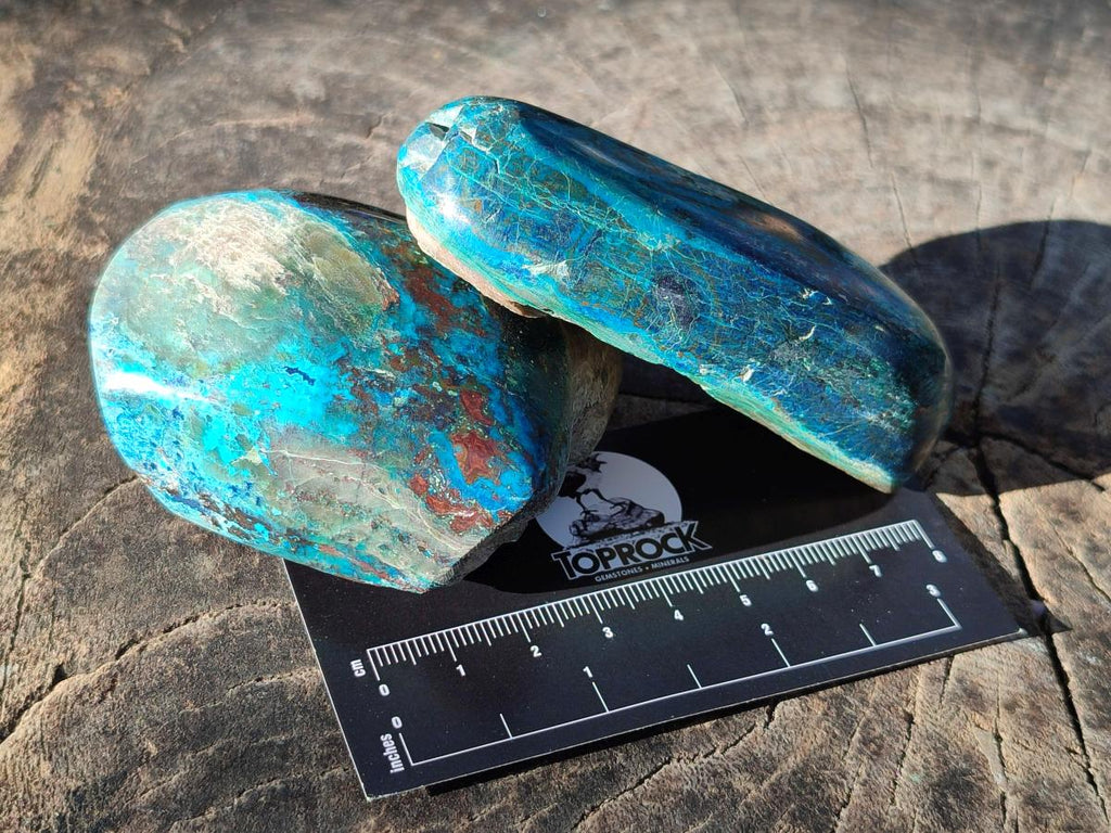 Polished One Side Shattuckite Free Forms x 12 From Kaokoveld, Namibia - Toprock Gemstones and Minerals 