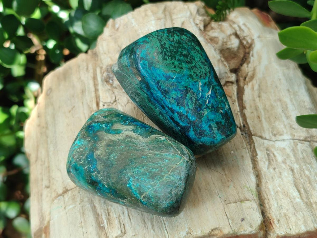 Polished One Side Shattuckite Free Forms x 12 From Kaokoveld, Namibia - Toprock Gemstones and Minerals 