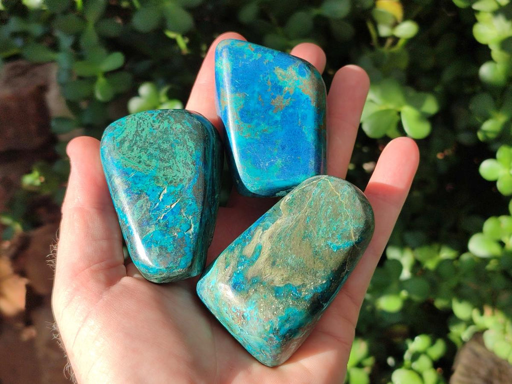 Polished One Side Shattuckite Free Forms x 12 From Kaokoveld, Namibia - Toprock Gemstones and Minerals 