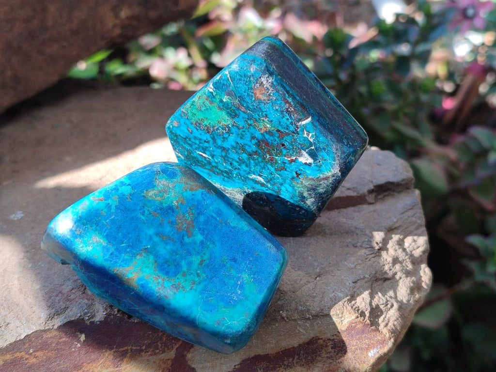 Polished One Side Shattuckite Free Forms x 12 From Kaokoveld, Namibia - Toprock Gemstones and Minerals 