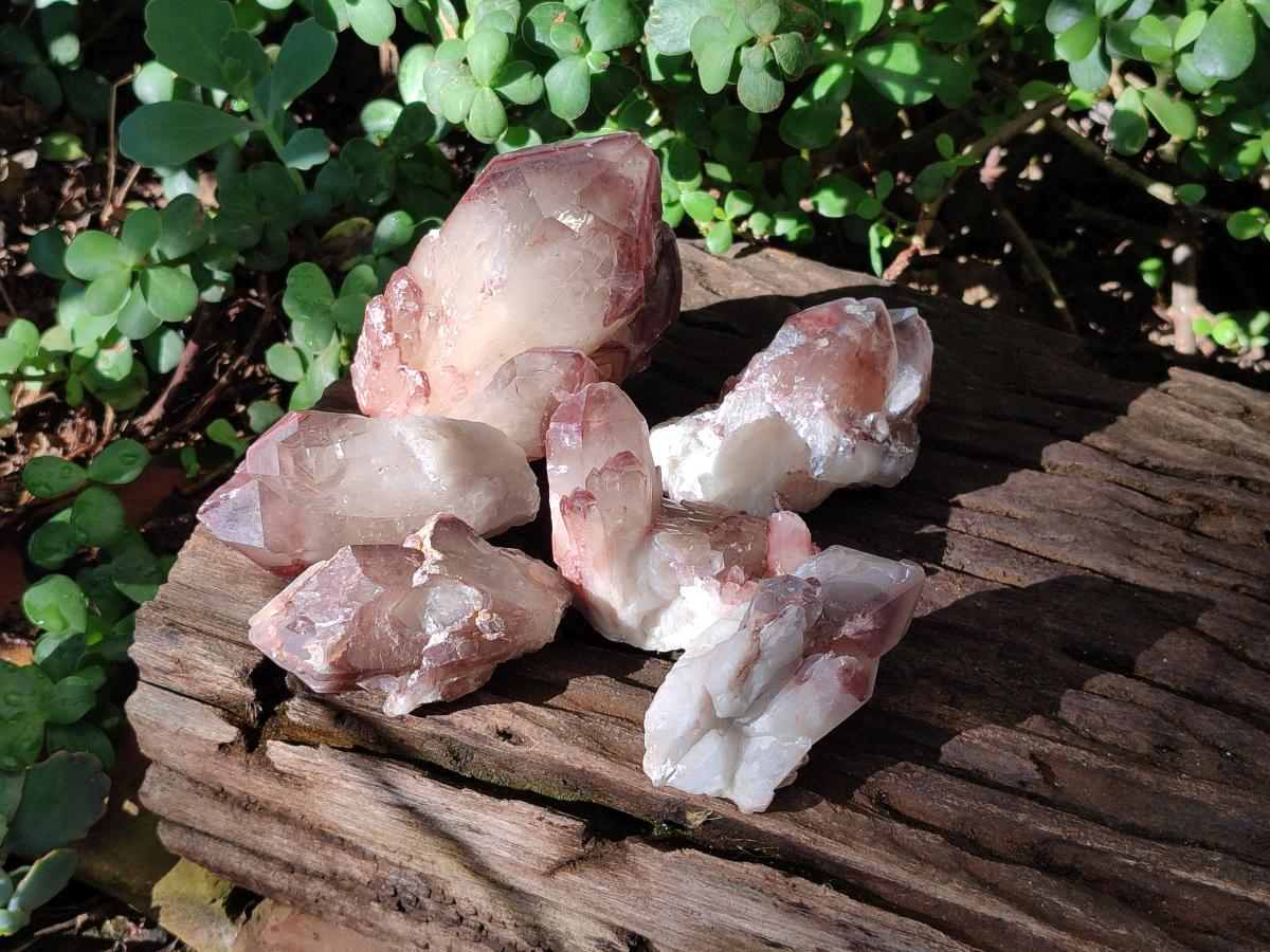 Natural Red Hematoid Quartz Crystal Clusters x 6 From Karoi, Zimbabwe - Toprock Gemstones and Minerals 