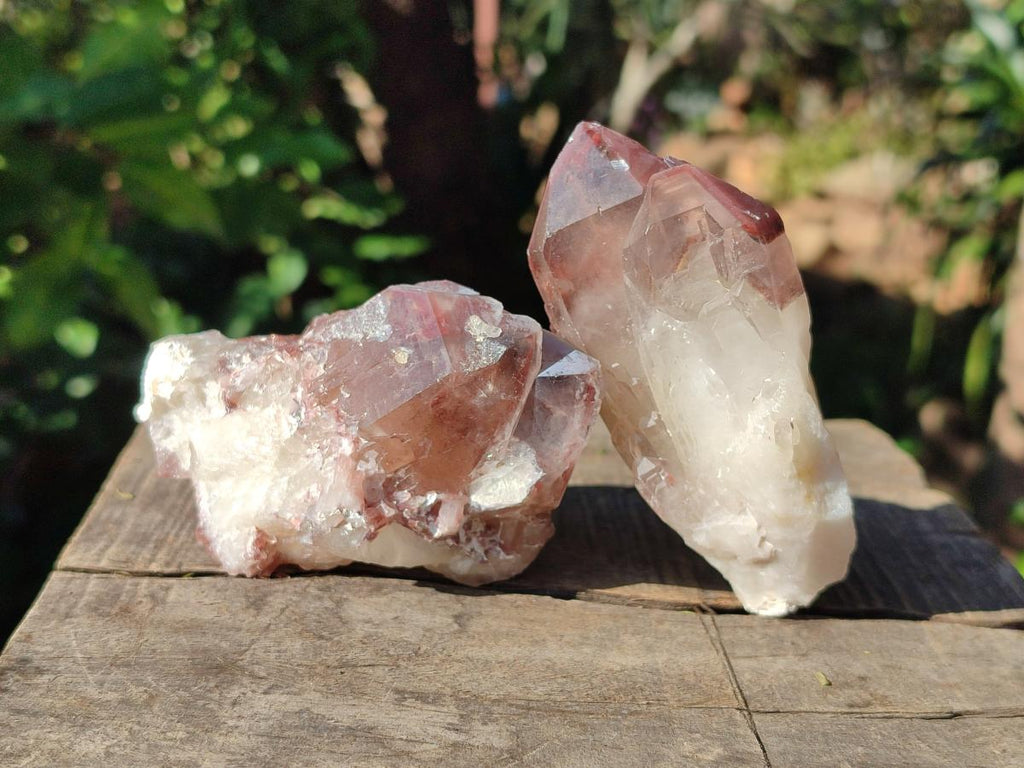 Natural Red Hematoid Quartz Crystal Clusters x 6 From Karoi, Zimbabwe - Toprock Gemstones and Minerals 
