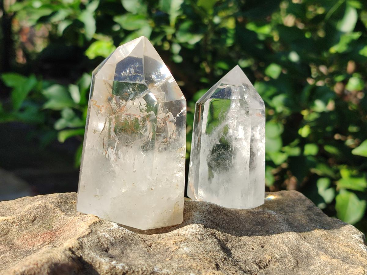 Polished Wispy Quartz Display Crystals x 6 From Madagascar - Toprock Gemstones and Minerals 