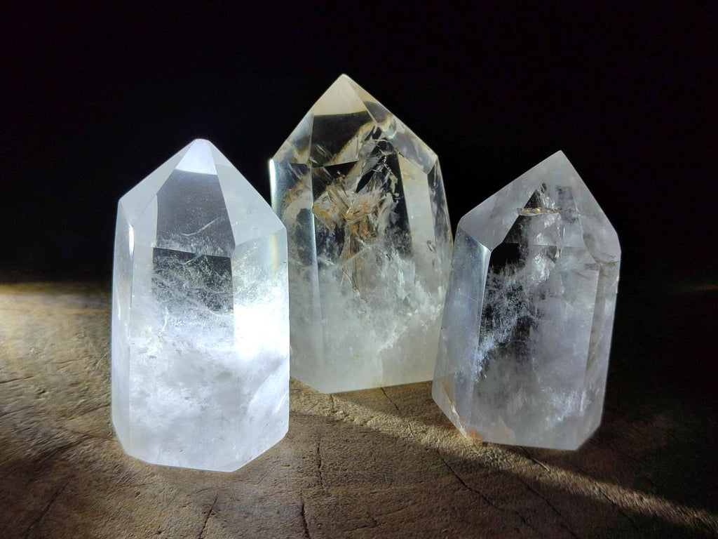 Polished Wispy Quartz Display Crystals x 6 From Madagascar - Toprock Gemstones and Minerals 