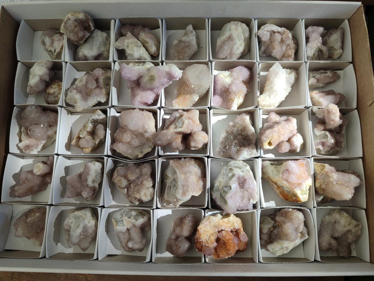 Natural Mixed Spirit Quartz Crystals And Clusters x 40 From Boekenhouthoek, South Africa - Toprock Gemstones and Minerals 