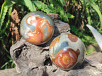 Polished Polychrome Jasper Sphere x 2 From NW Coast, Madagascar - Toprock Gemstones and Minerals 