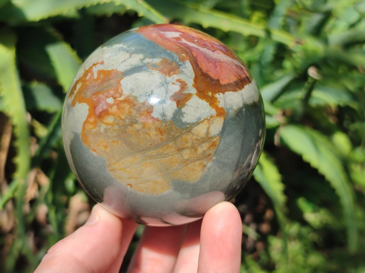 Polished Polychrome Jasper Sphere x 2 From NW Coast, Madagascar - Toprock Gemstones and Minerals 