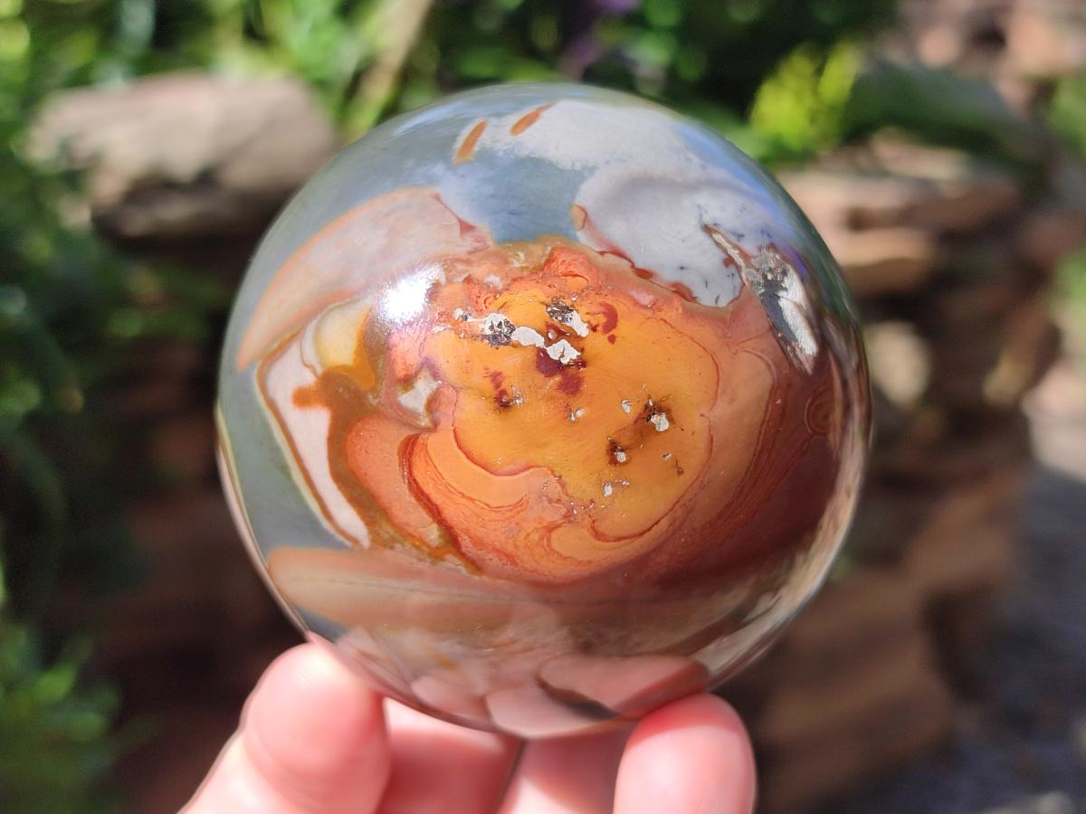 Polished Polychrome Jasper Sphere x 2 From NW Coast, Madagascar - Toprock Gemstones and Minerals 