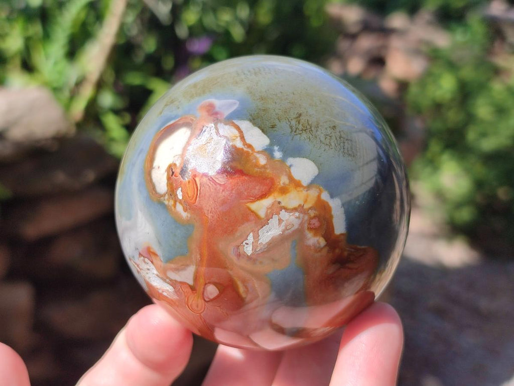 Polished Polychrome Jasper Sphere x 2 From NW Coast, Madagascar - Toprock Gemstones and Minerals 