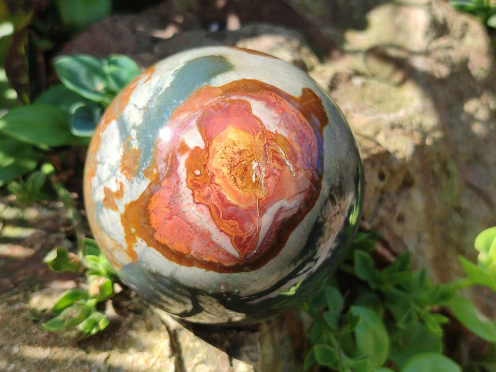 Polished Polychrome Jasper Sphere x 2 From NW Coast, Madagascar - Toprock Gemstones and Minerals 