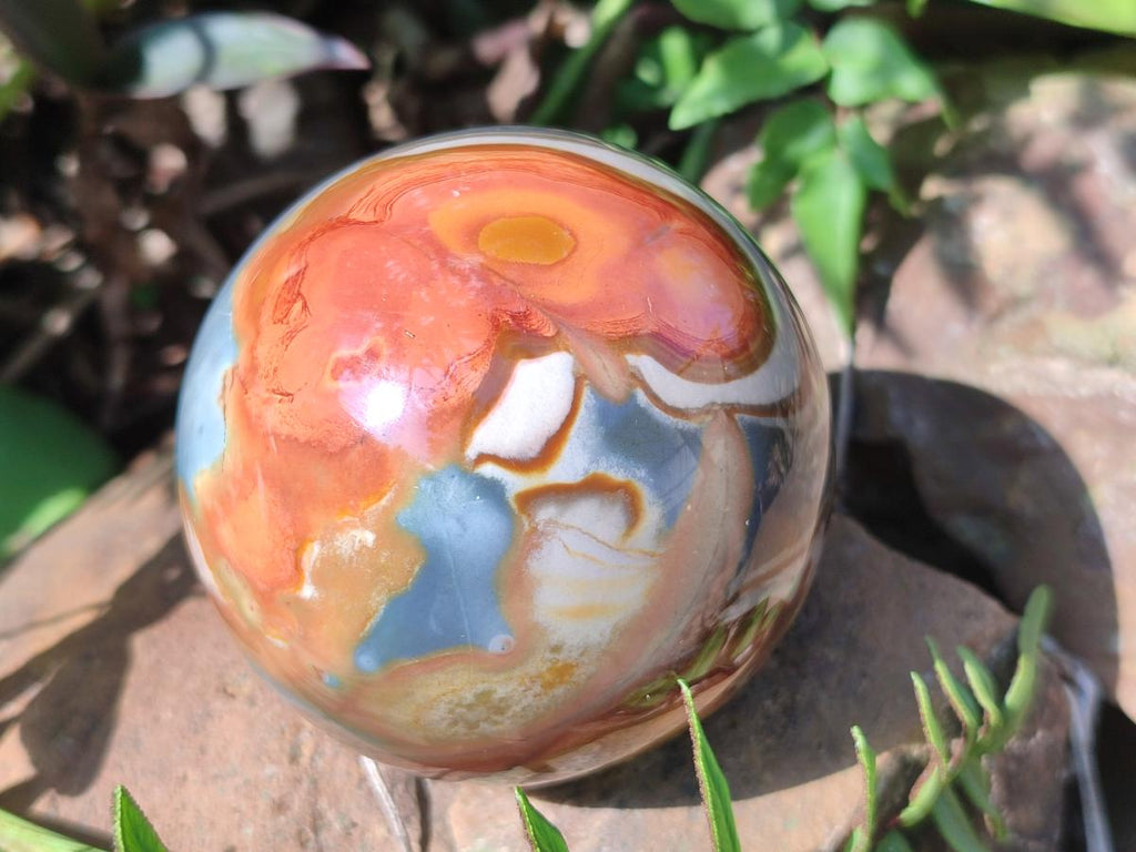 Polished Polychrome Jasper Sphere x 2 From NW Coast, Madagascar - Toprock Gemstones and Minerals 