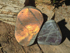Polished Rare Purple Sunset Flash Labradorite Standing Free Forms x 3 From Madagascar - Toprock Gemstones and Minerals 