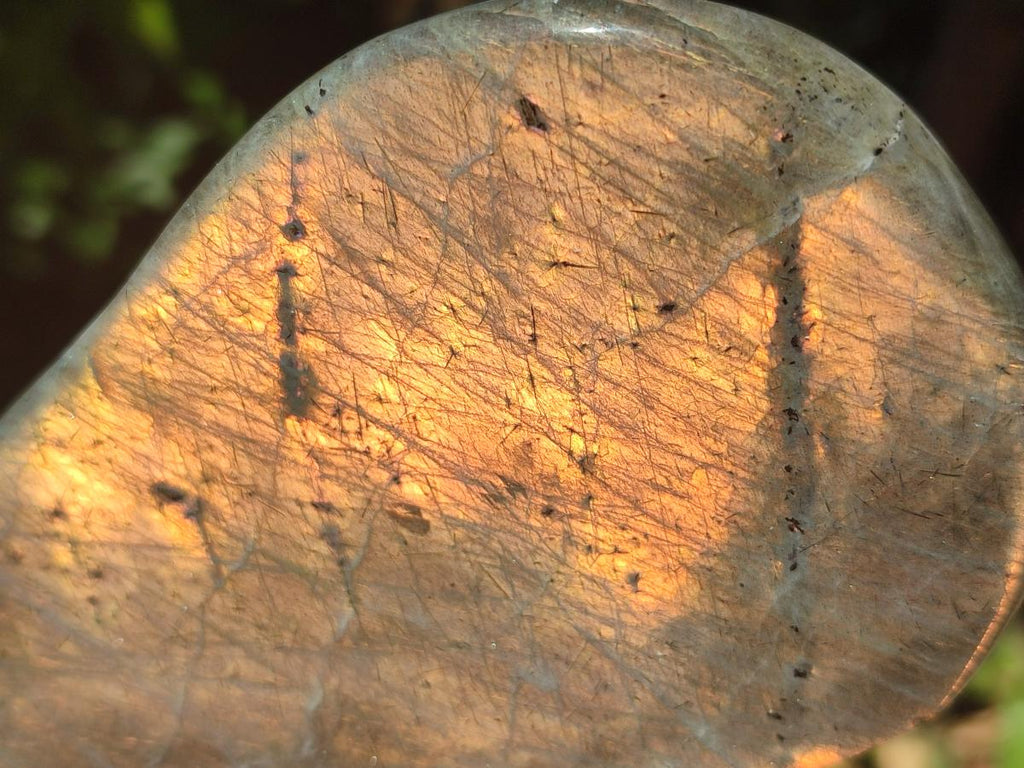Polished Rare Purple Sunset Flash Labradorite Standing Free Forms x 3 From Madagascar - Toprock Gemstones and Minerals 