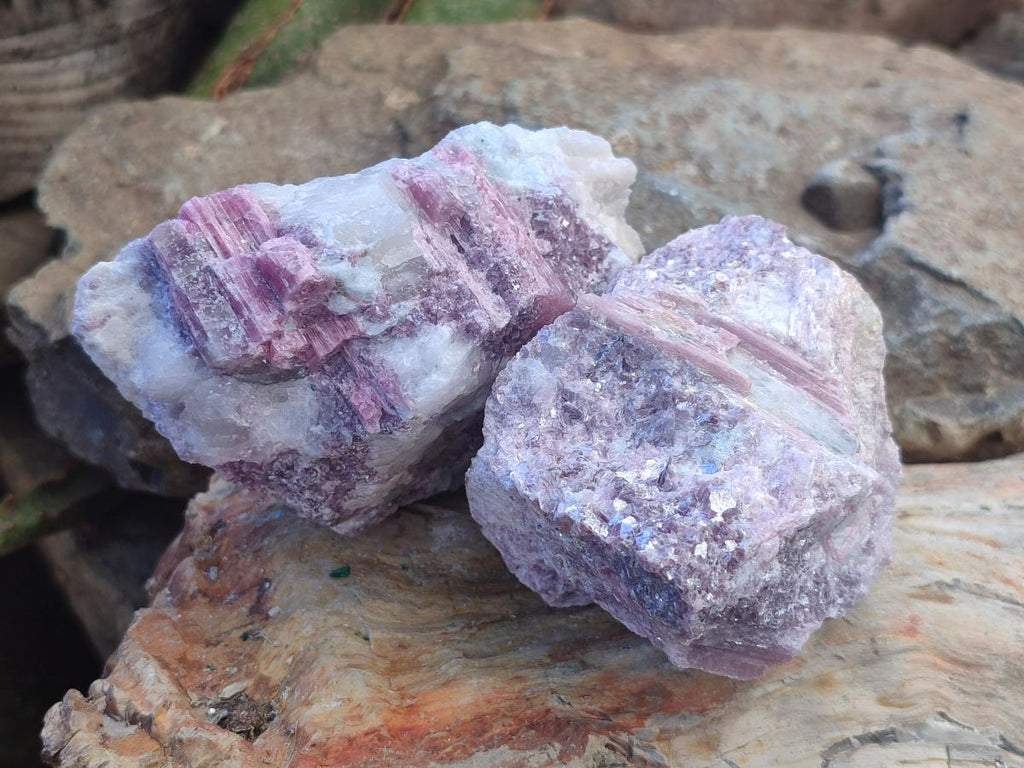 Natural Pink Rubellite Tourmaline Specimens x 6 From Karibib, Namibia - Toprock Gemstones and Minerals 