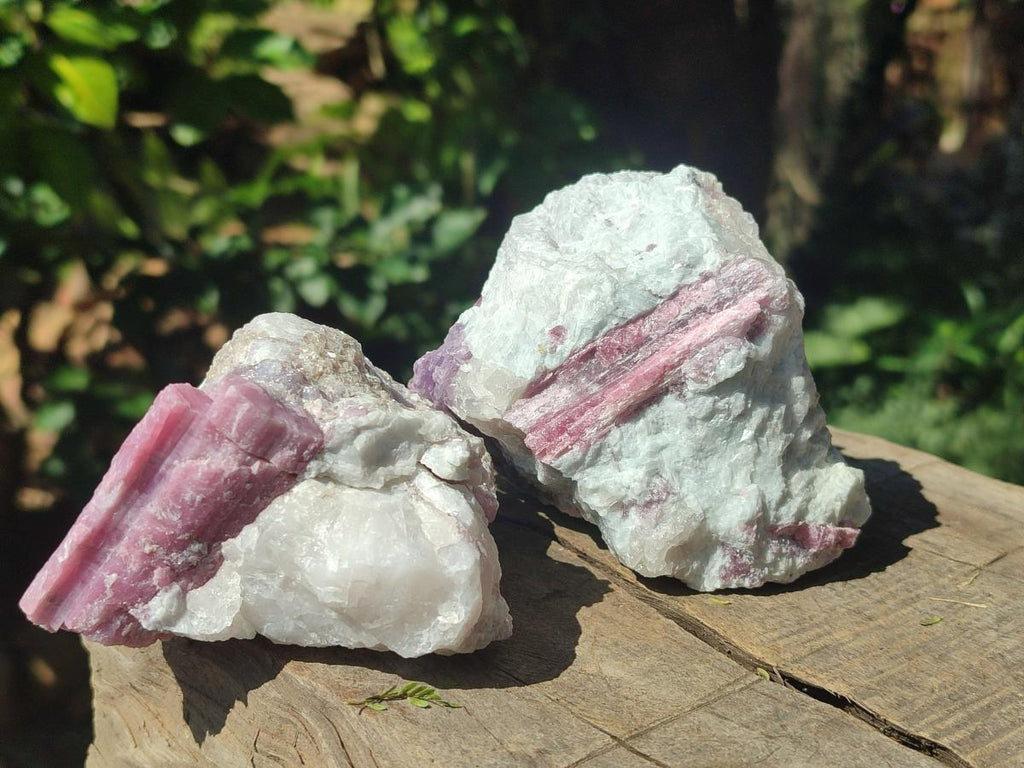 Natural Pink Rubellite Tourmaline Specimens x 6 From Karibib, Namibia - Toprock Gemstones and Minerals 