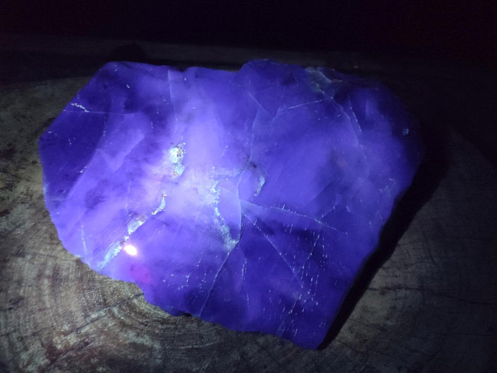 Polished XL Watermelon Fluorite Slice x 1 From Uis, Namibia - Toprock Gemstones and Minerals 