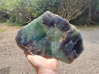 Polished XL Watermelon Fluorite Slice x 1 From Uis, Namibia - Toprock Gemstones and Minerals 