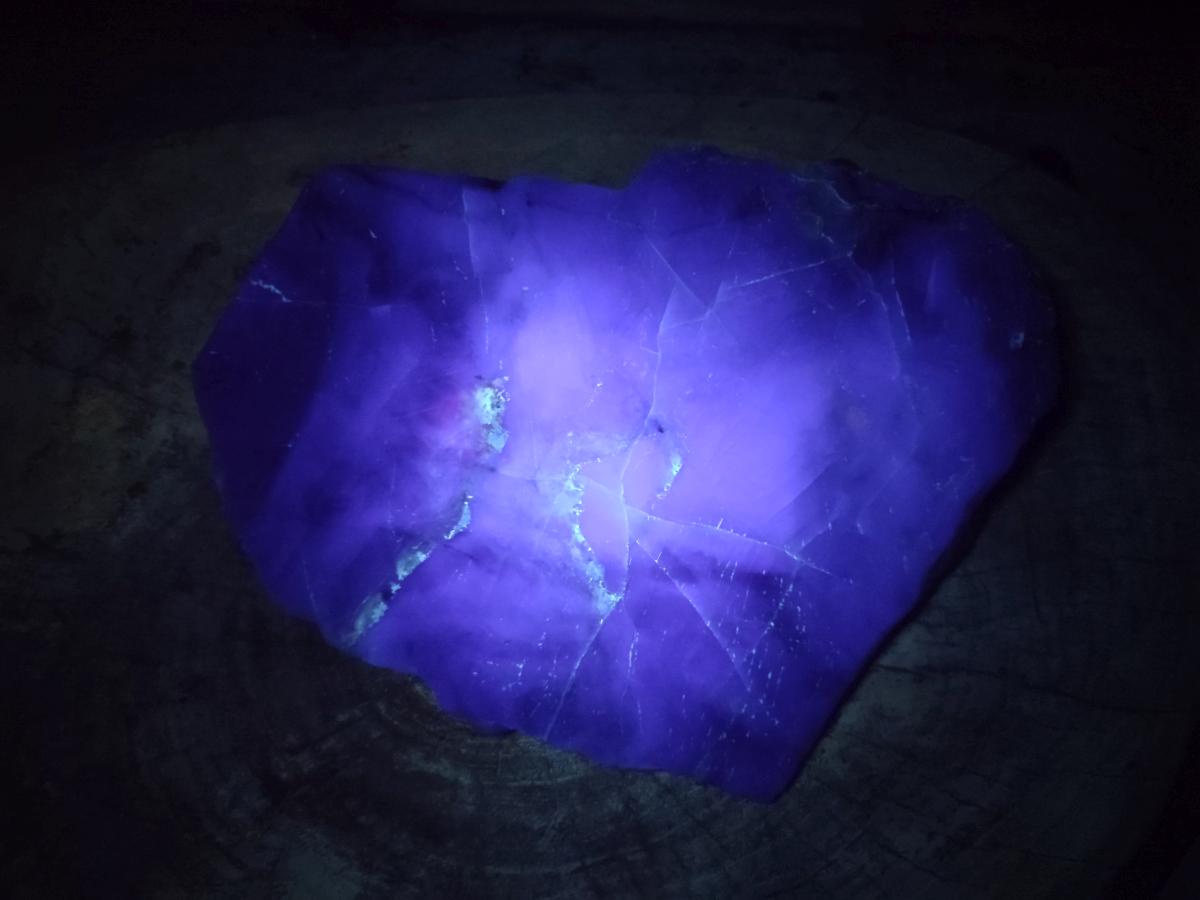 Polished XL Watermelon Fluorite Slice x 1 From Uis, Namibia - Toprock Gemstones and Minerals 